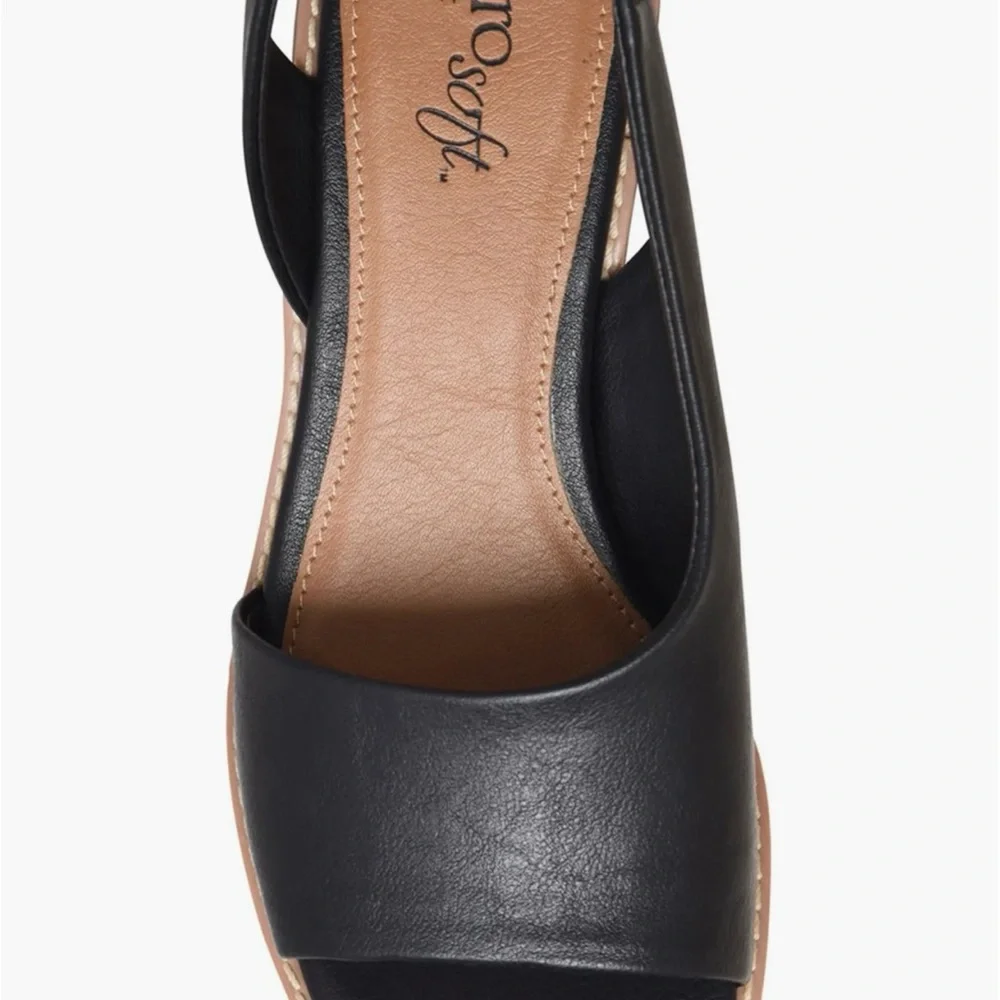 EUROSOFT Cadwell Slingback Women Black Sandals, Block heel, size 6.5